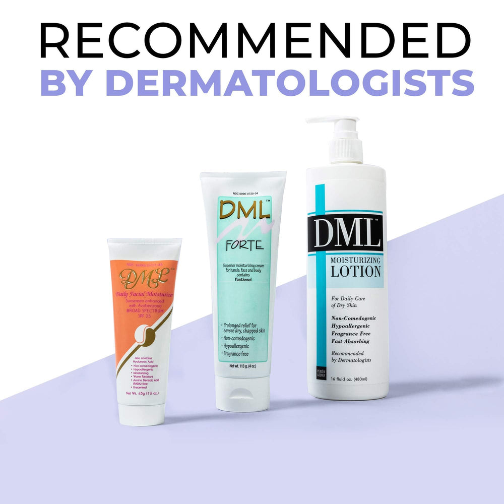 Close-up of applying DML Daily Facial Moisturizer SPF 25 for gentle hydration.