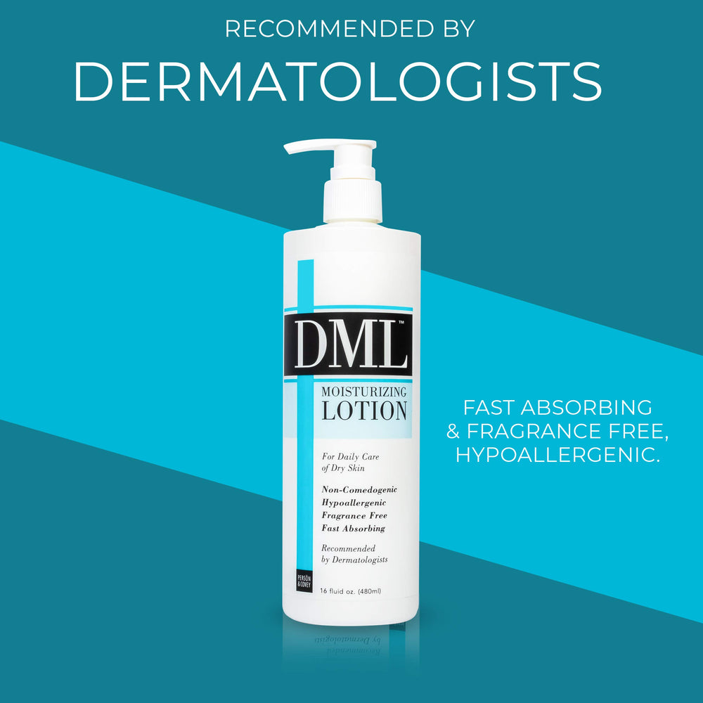 DML Moisturizing Lotion being applied to hands for everyday softness.