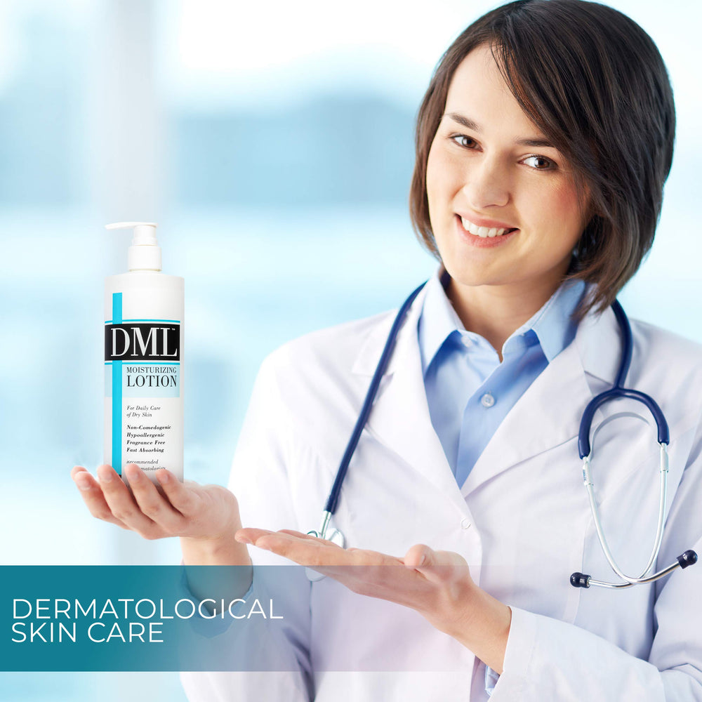 DML Moisturizing Lotion on skin with velvety finish after hydration.