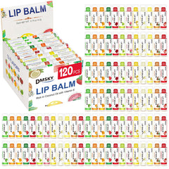 DMSKY lip balm 120-pack in assorted flavors for daily moisture and sharing