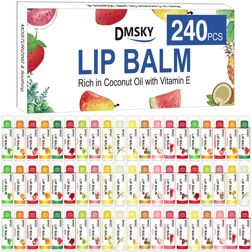 DMSKY lip balm bulk pack display with assorted flavors for gifting or daily use