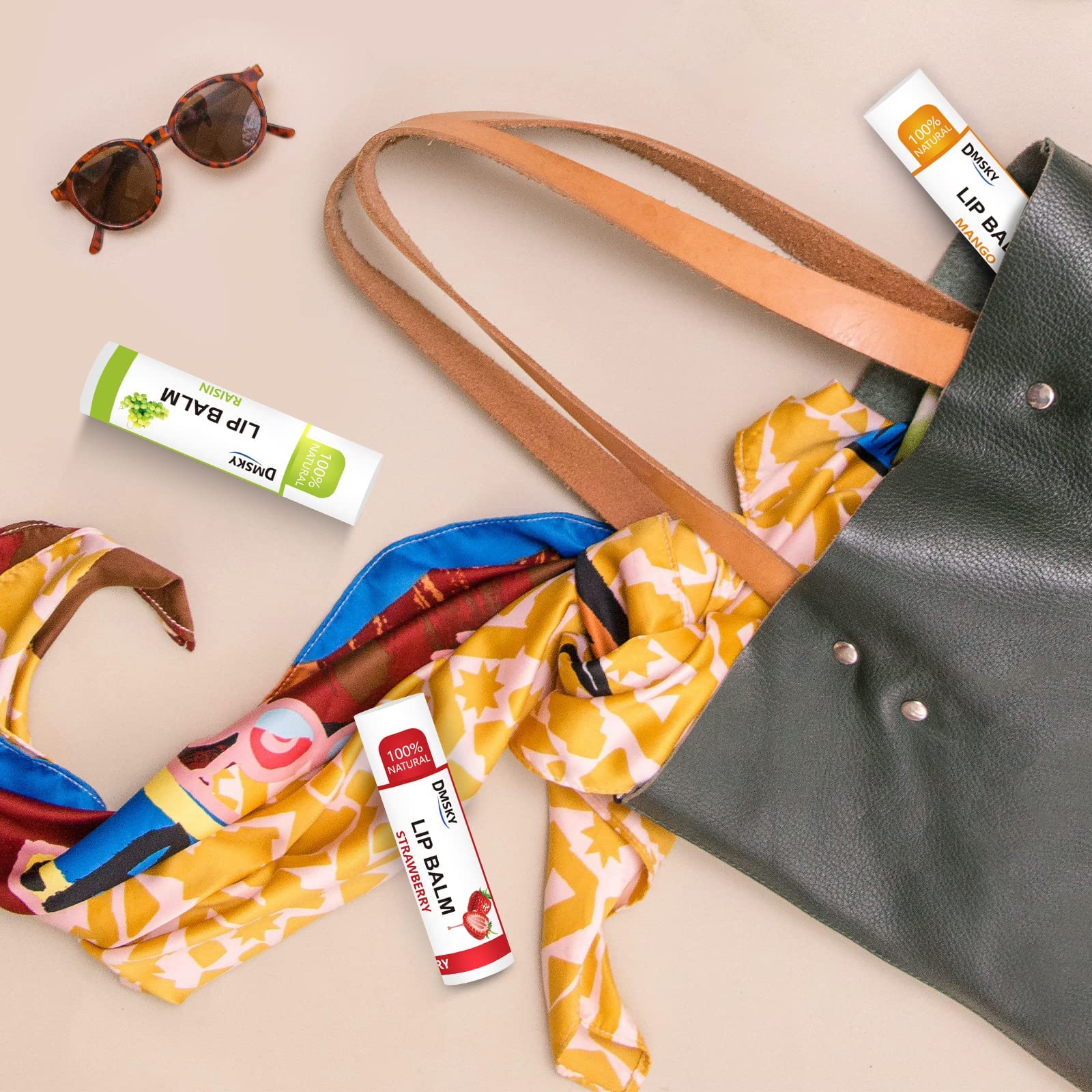 Dmsky lip balm coconut flavor with coconut oil for deep hydration.
