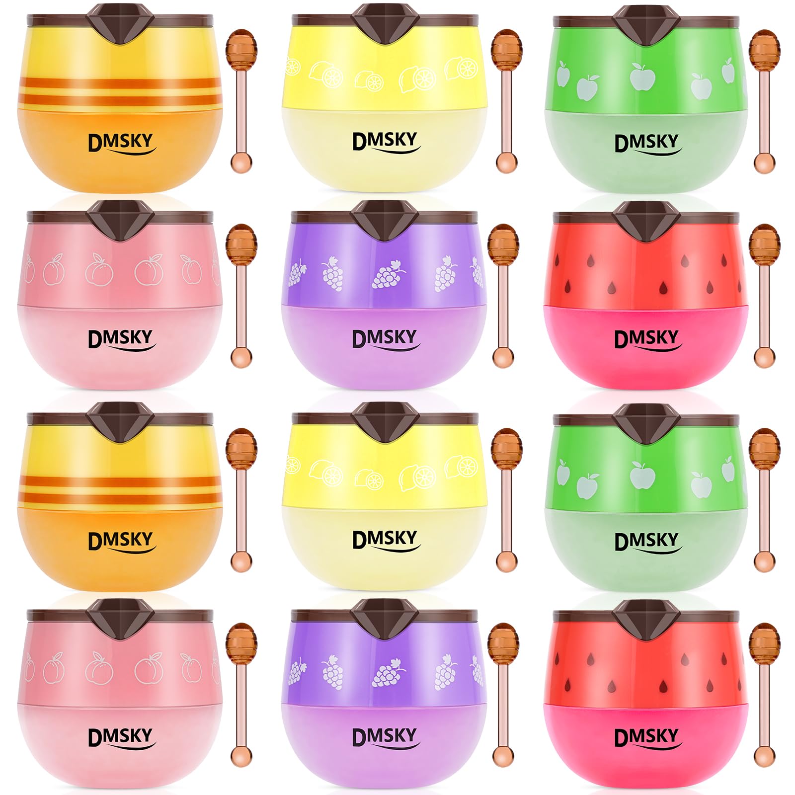 DMSKY patented bee lip balm honey pot jar shows premium overnight lip care packaging.
