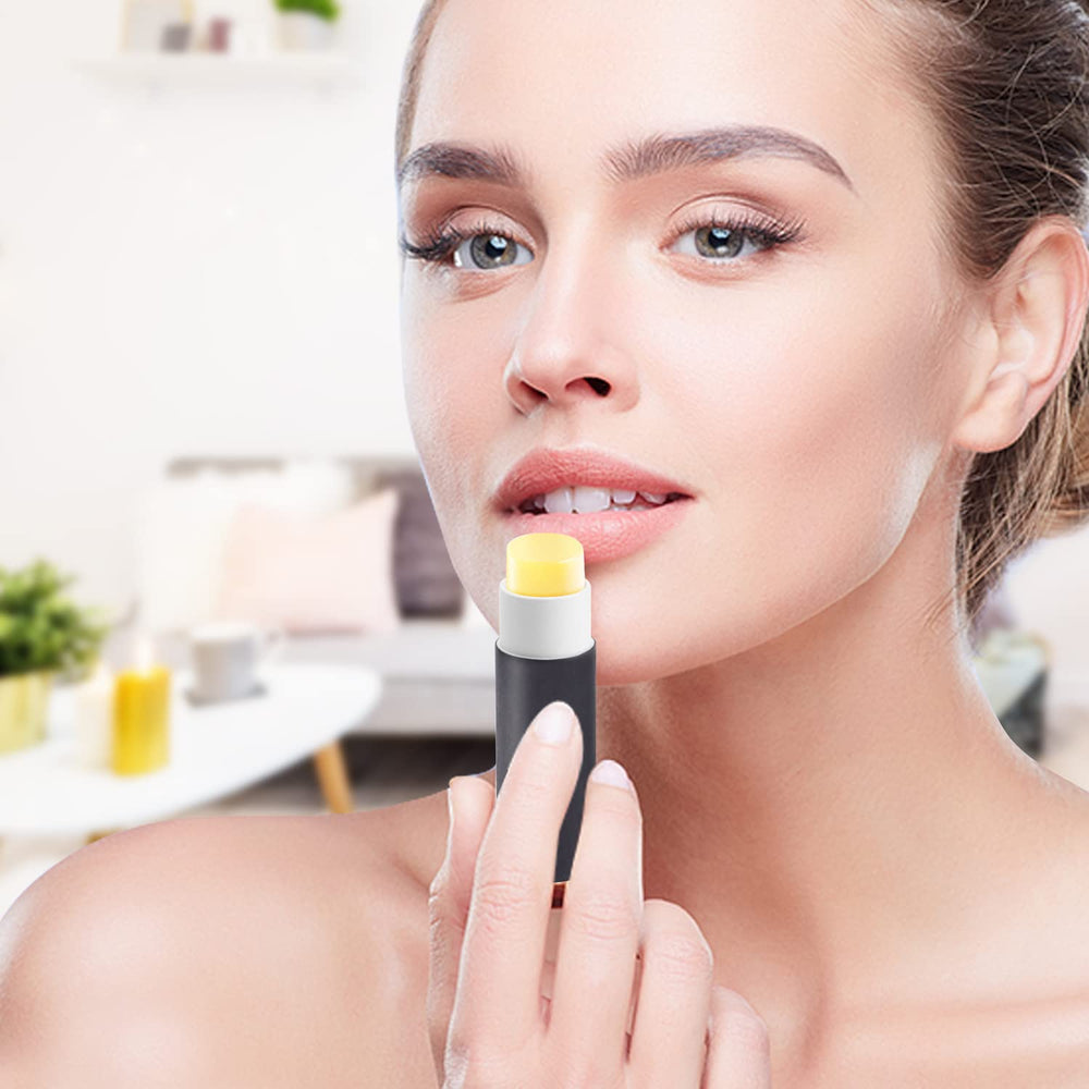 DMuuuDM push-up lip balm tube in black for easy, mess-free dispensing.