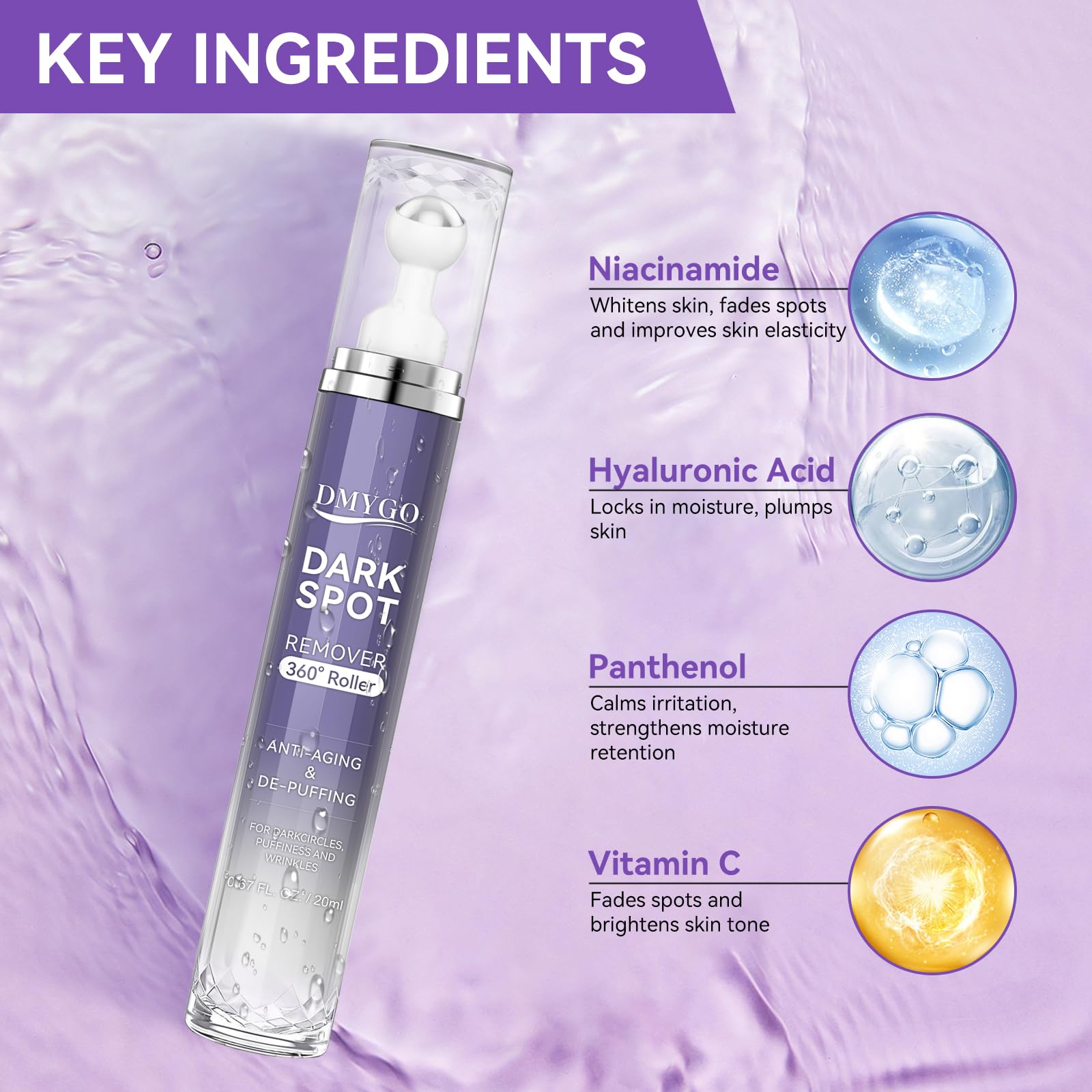 DMYGO face dark spots closeup demonstrates targeted treatment for visible complexion improvements.