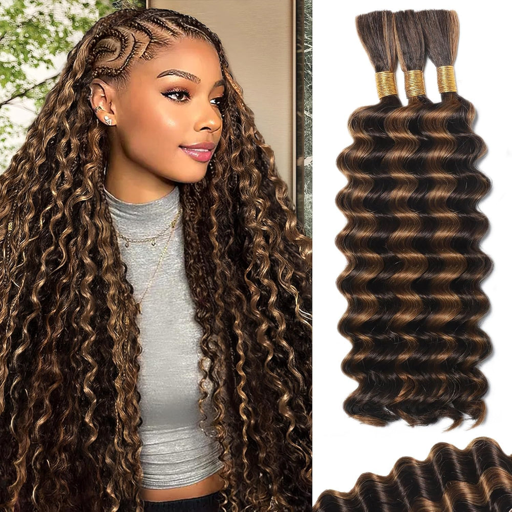 DNLOA deep wave bulk hair for voluminous boho braids and natural movement