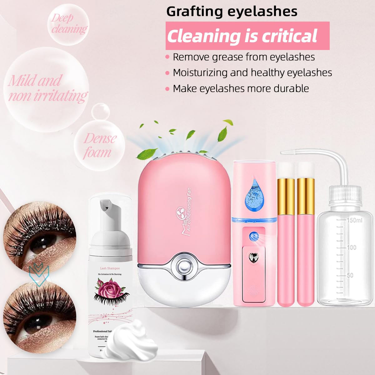 DNSGOOR lash extension kit glue bottle for quick lash adhesion.