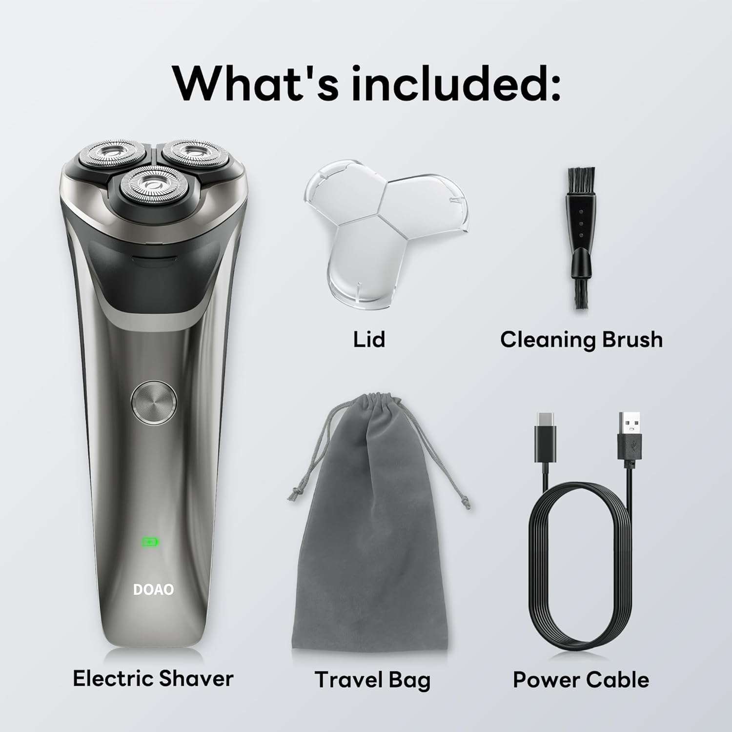 DOAO ergonomic mens shaver designed for comfortable handling
