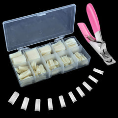 Dockapa acrylic nail tips 500pcs with coffin design for durable DIY manicures.