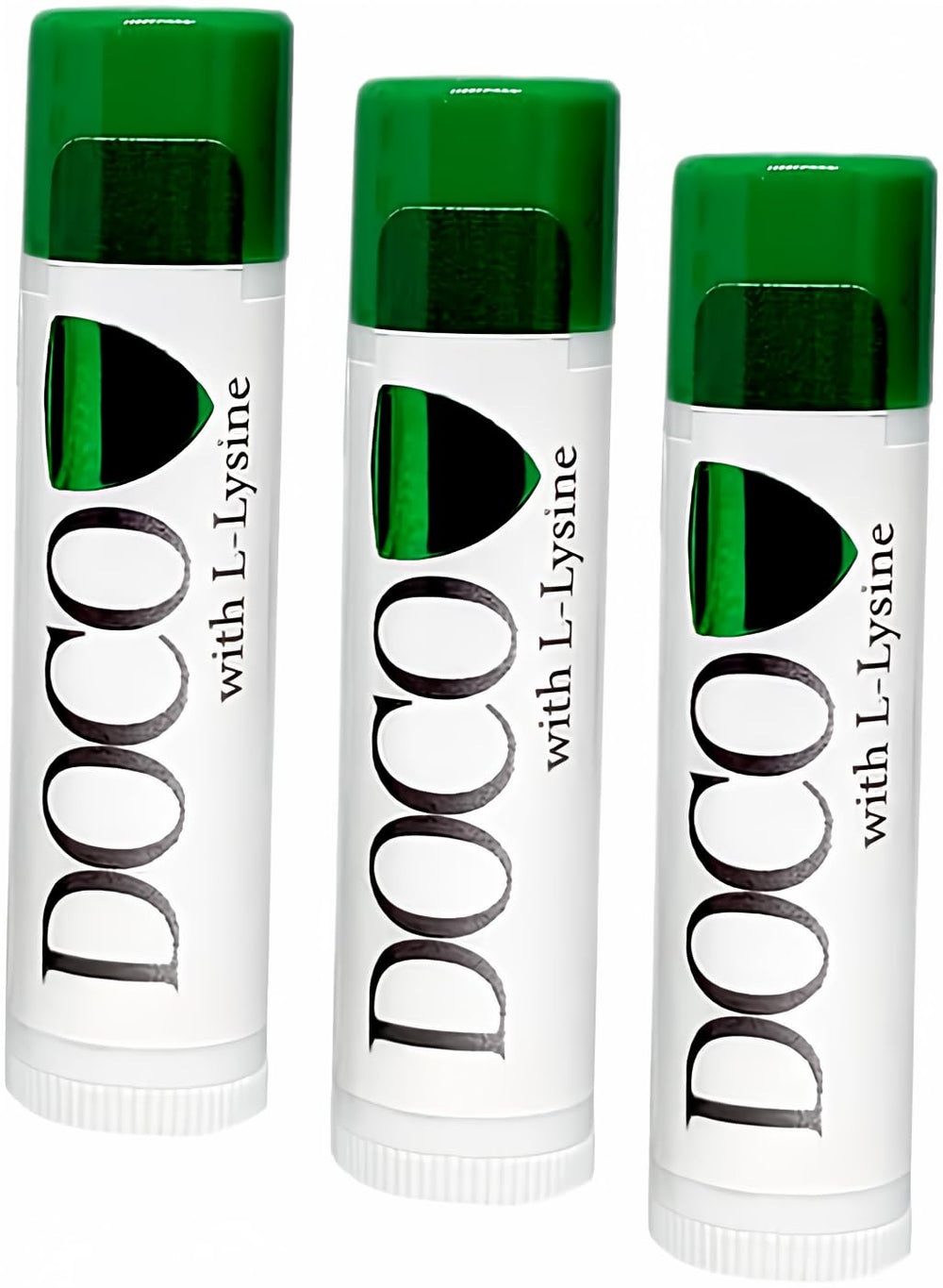 DOCO DocoShield lip balm 3-pack display for daily moisture