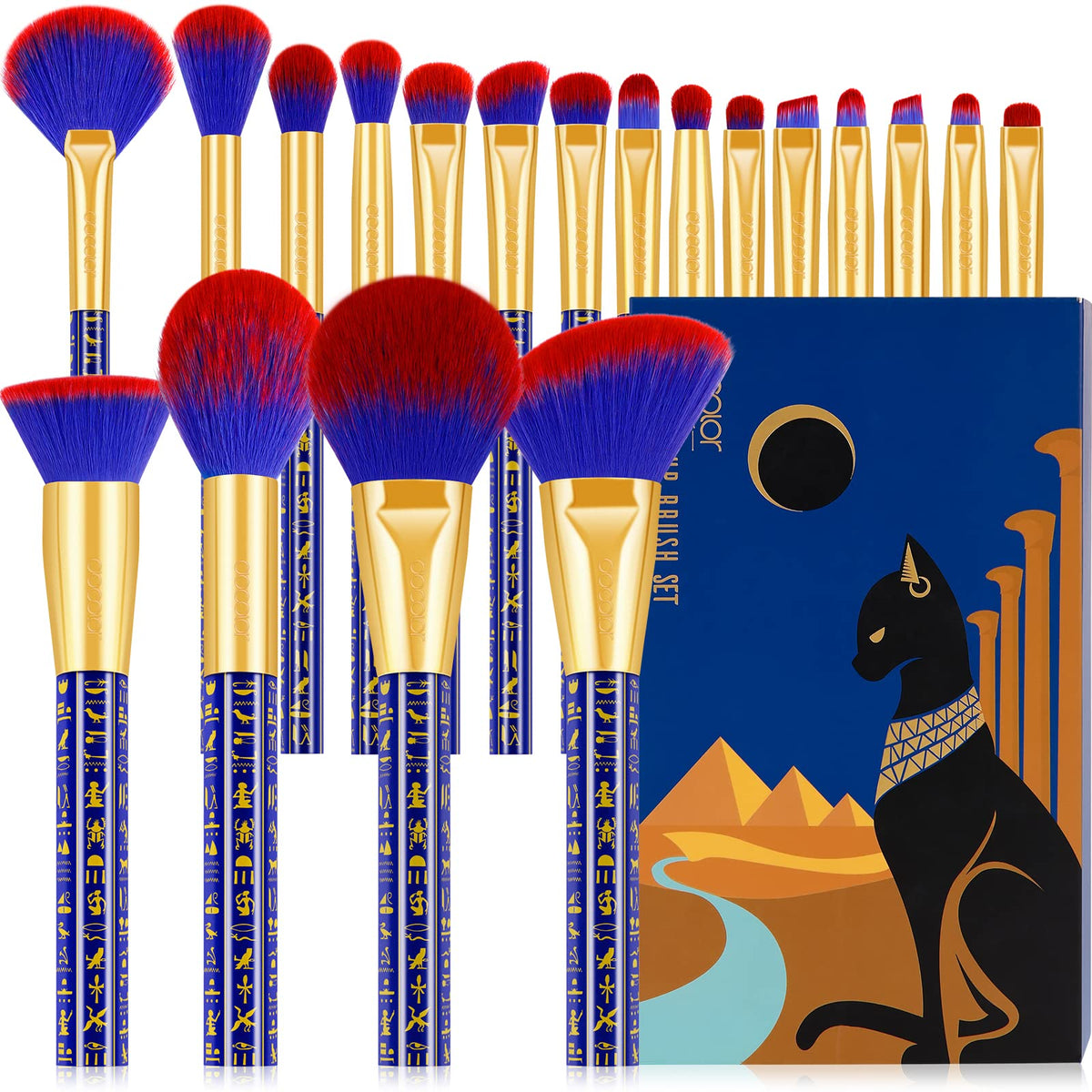 Docolor ancient egyptian brush set front view for precise makeup application.