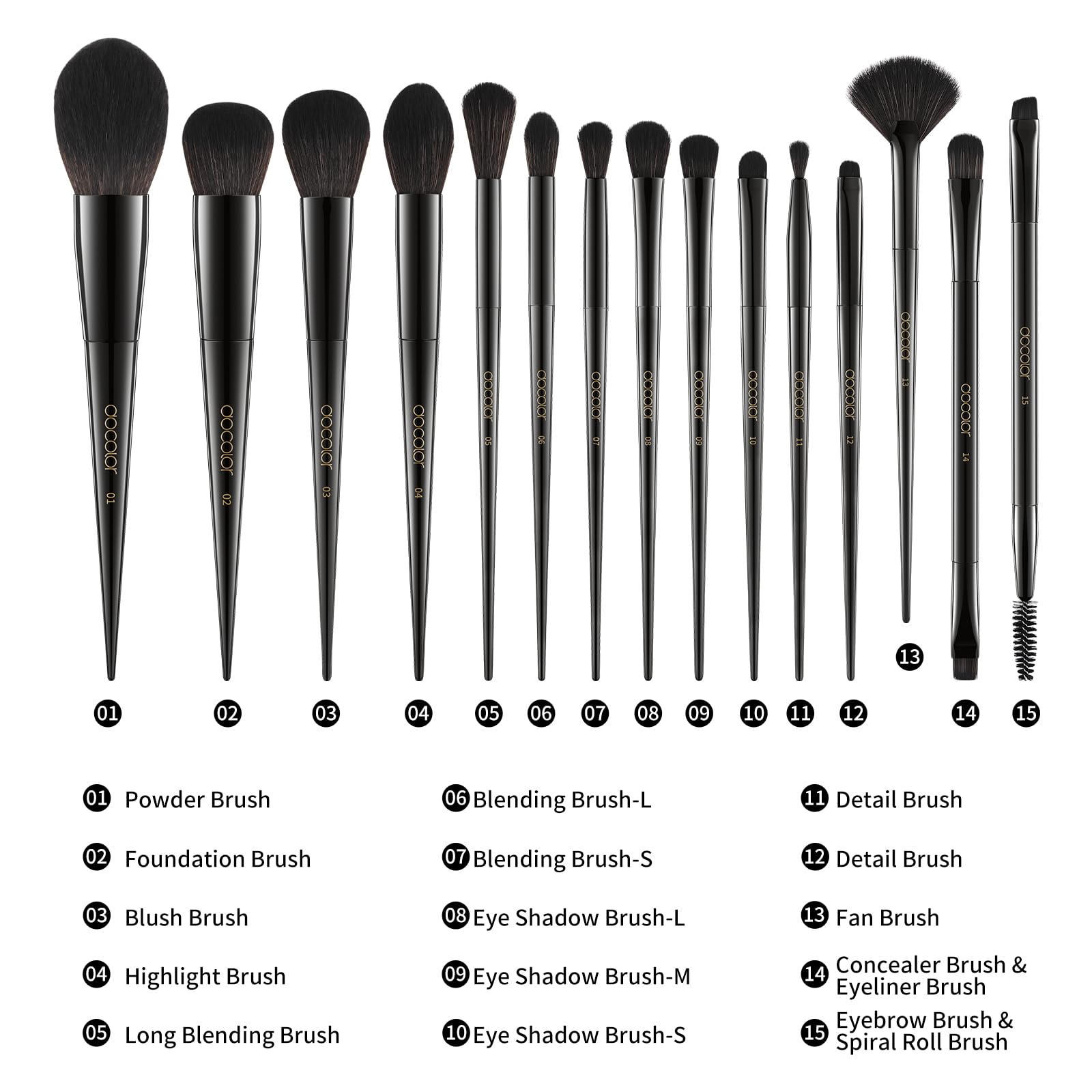 Docolor brow liner brush obsidian to shape brows with controlled definition
