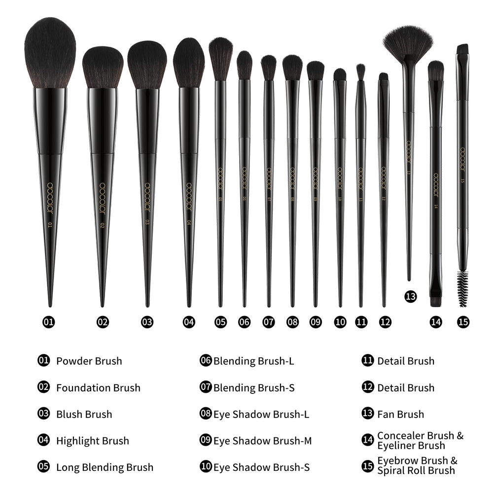Docolor brow liner brush obsidian to shape brows with controlled definition