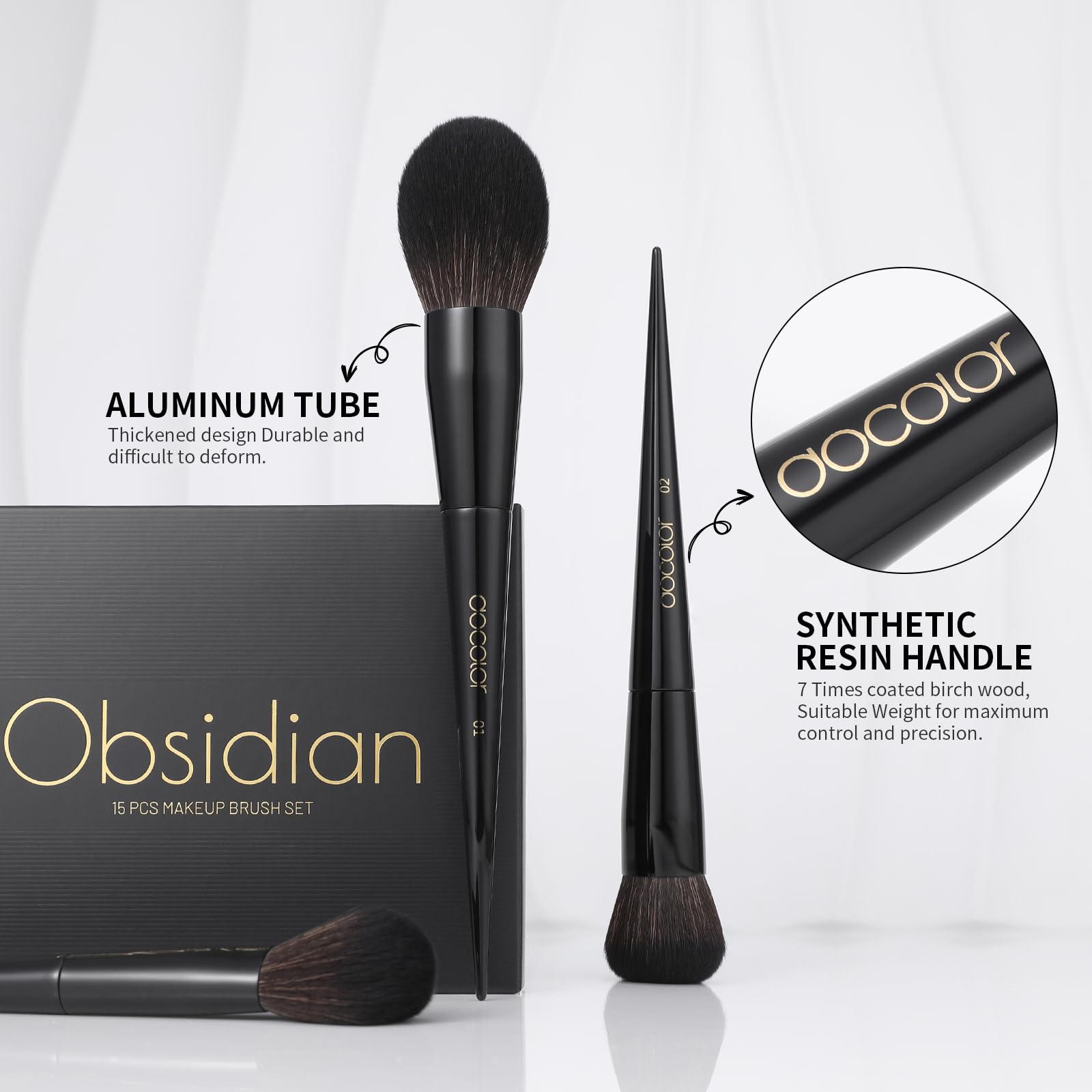 Docolor eyeliner crease brush obsidian for precise line work and depth