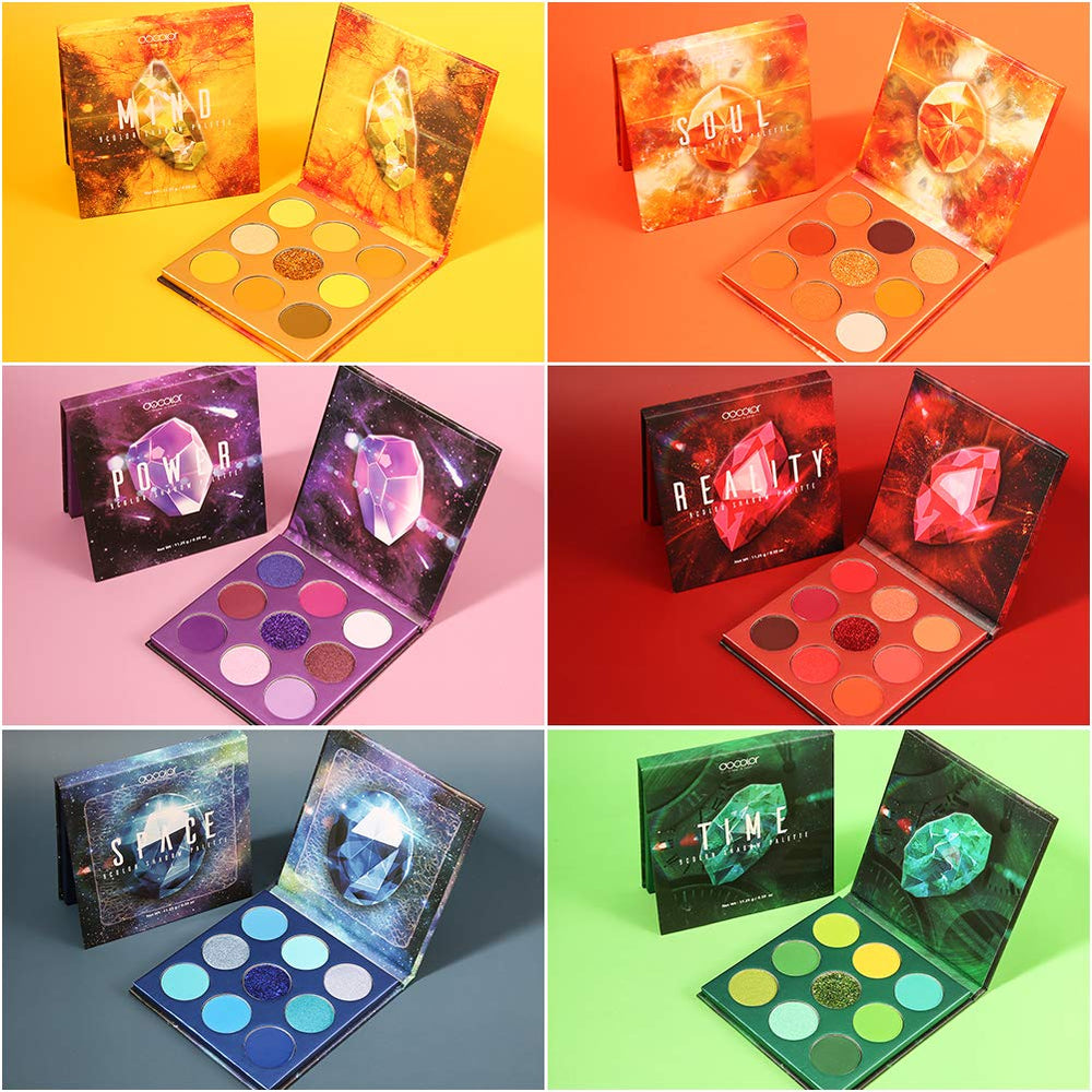 Docolor Gemstone palette matte and shimmer shades ready for blending.