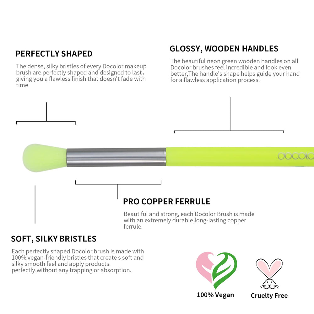 Docolor Eyeshadow Brush Set 15pcs eyebrow dual-end brush for natural shaping.