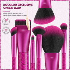 docolor face brushes pink leopard designed for smooth foundation and contour