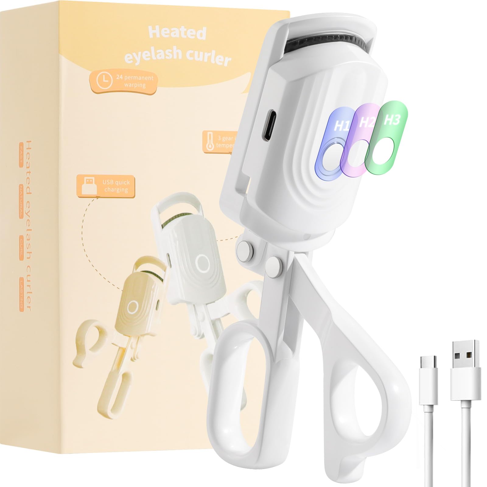 docolor heated eyelash curler showing fast heat up for quick lift