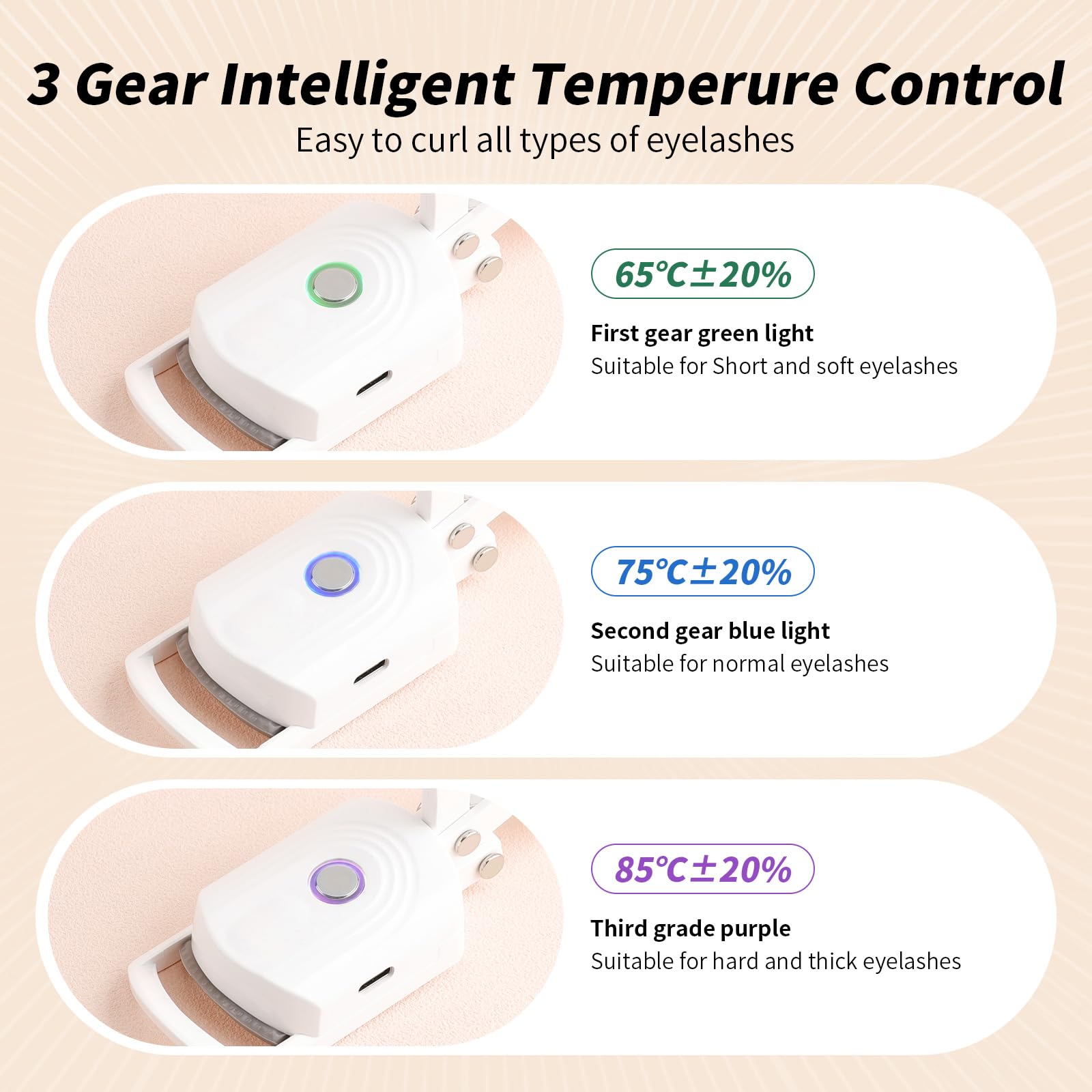 docolor heated eyelash curler wide curve design fits most eye shapes for full lift