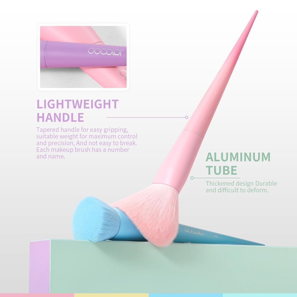 Docolor eyeshadow brushes show precise bristles for detailed eye looks