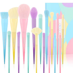Docolor 17-pc makeup brush set front view shows vibrant color design for stylish routines