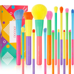 Docolor makeup brushes 15pcs set front packaging for gifting and display