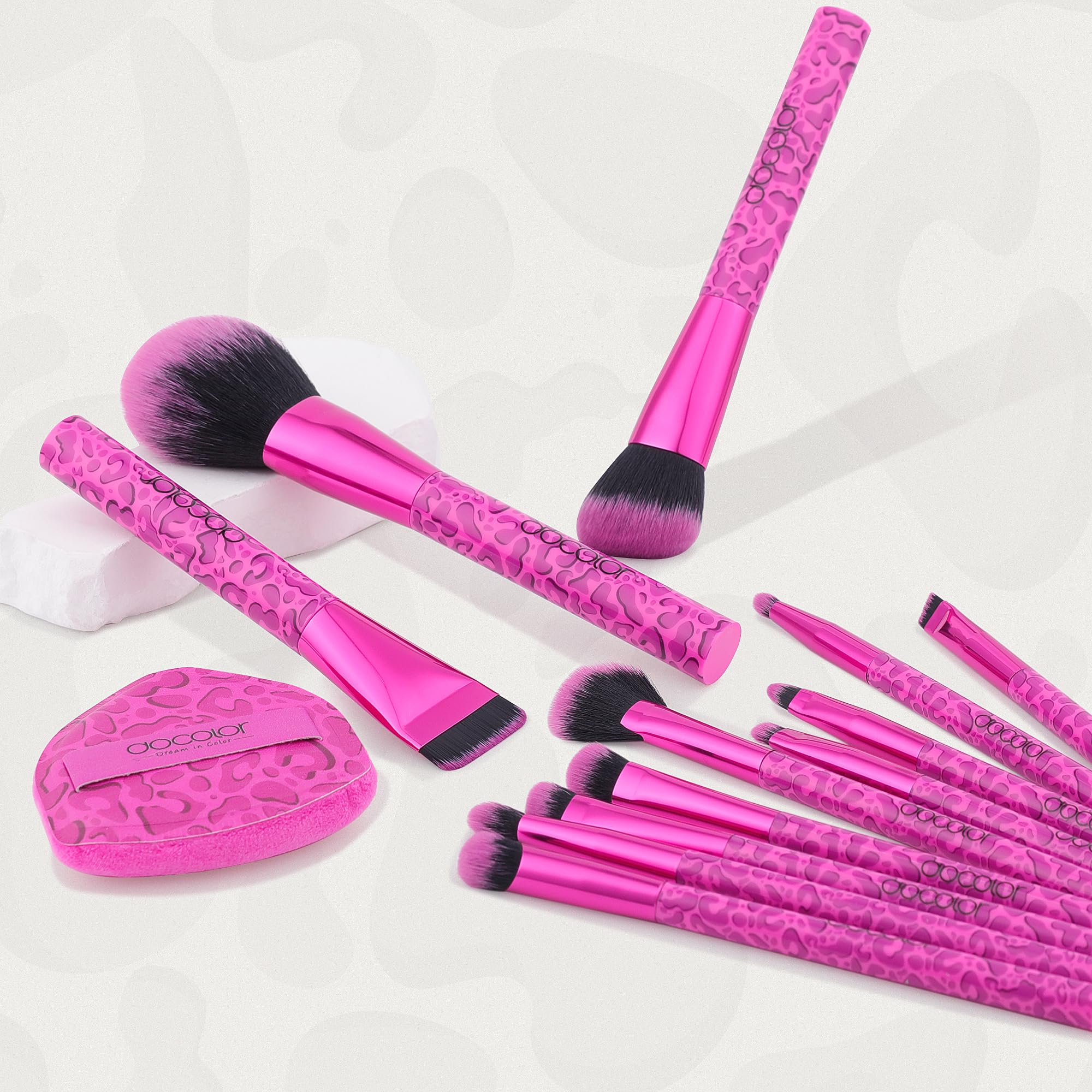docolor makeup brushes array ready for travel or studio setup