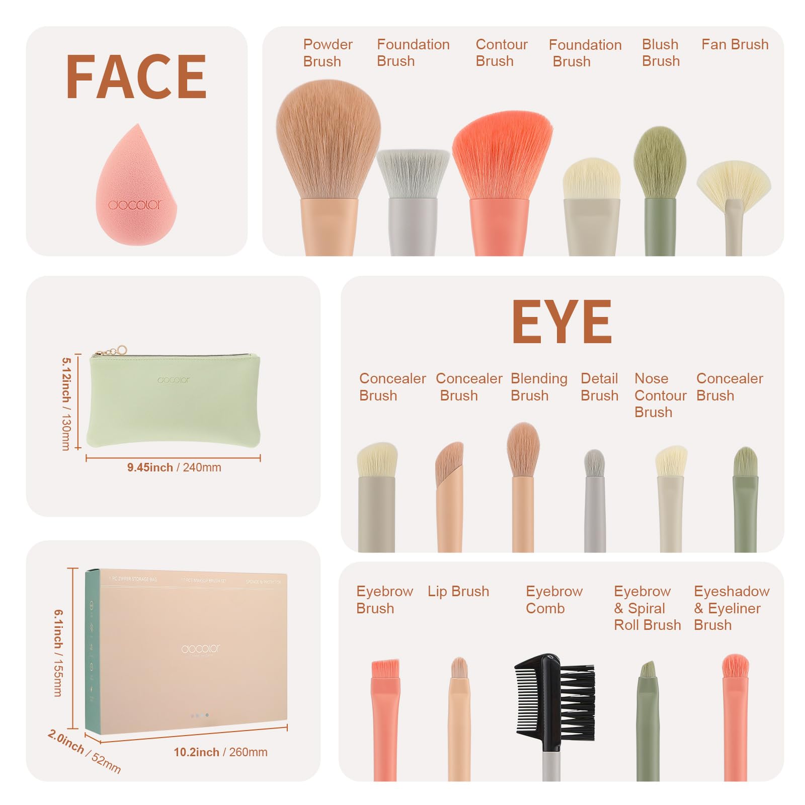 Docolor Morandi makeup sponge demonstrates soft, seamless blending for airbrushed finish