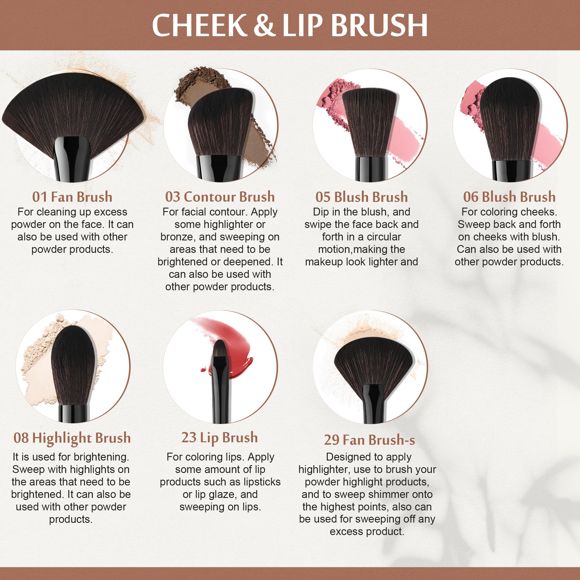 Docolor Obsidian synthetic bristles are soft and product-holding