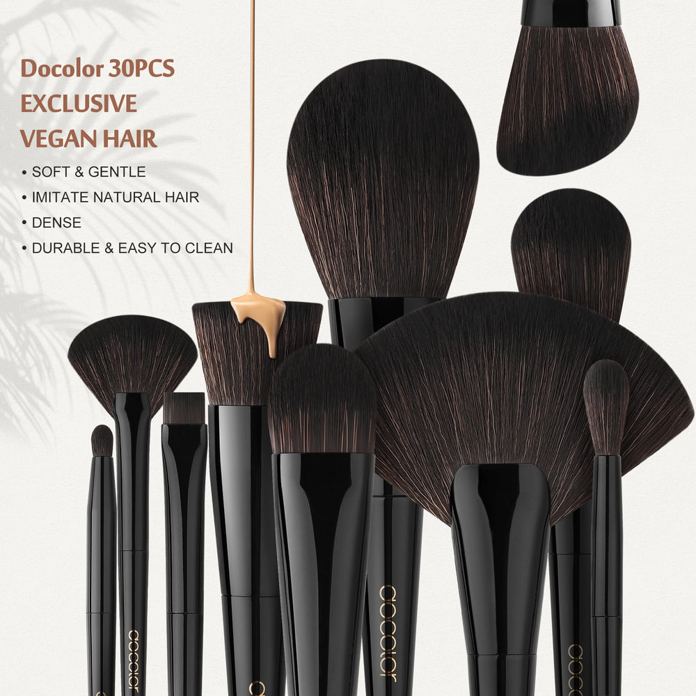 Docolor Obsidian 18-piece eye brushes provide precise shadows and blending