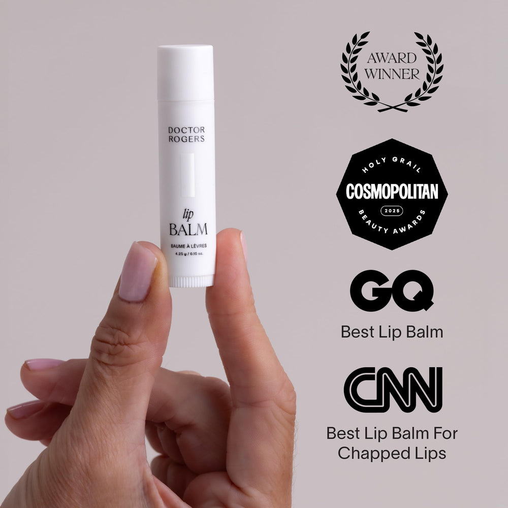Doctor Rogers Lip Balm shown as dermatologist-designed lip care product