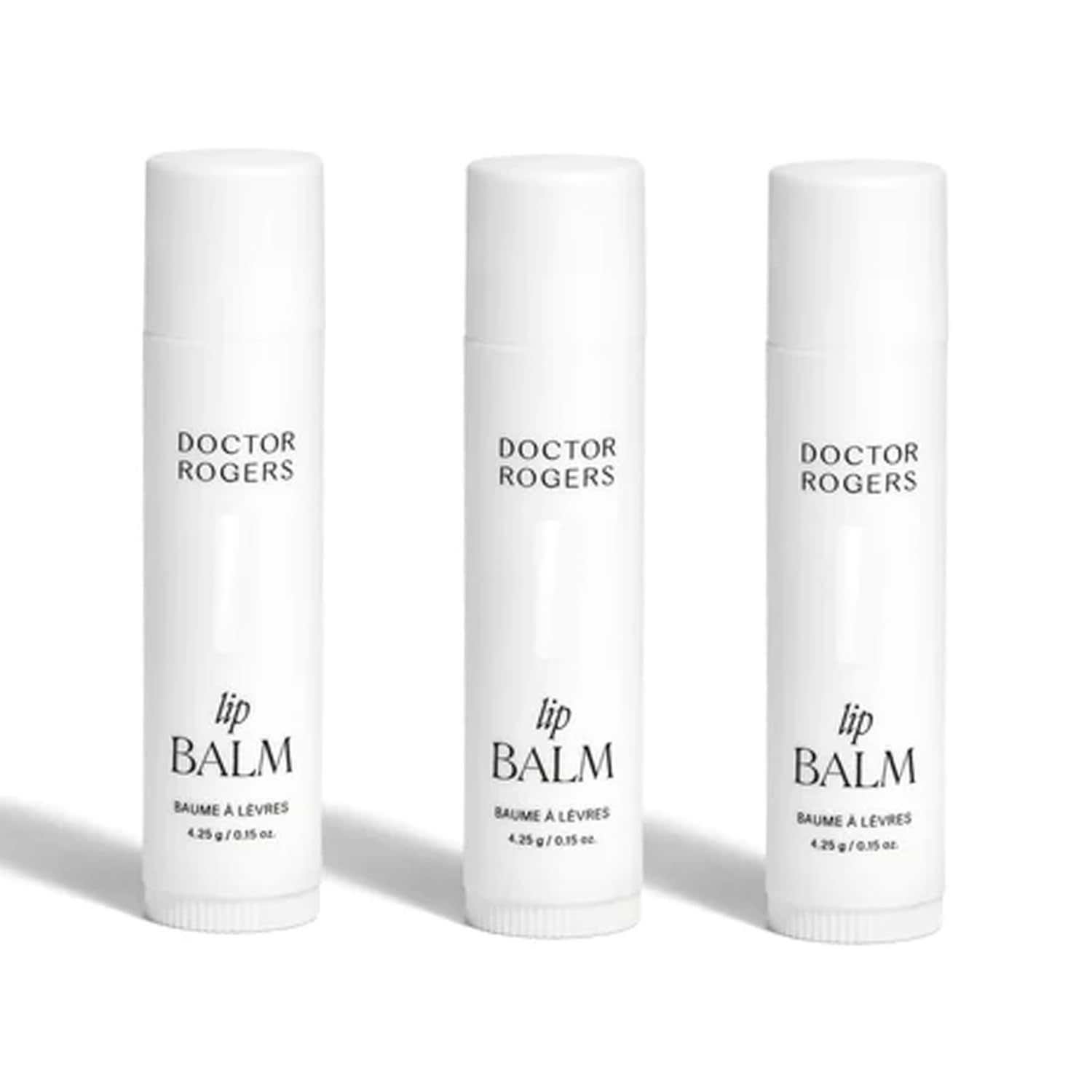 Doctor Rogers Lip Balm tube front highlighting compact hydration on the go
