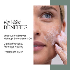 Close-up of mild foam to highlight gentle cleansing for sensitive skin with Doctor Rogers Restore.