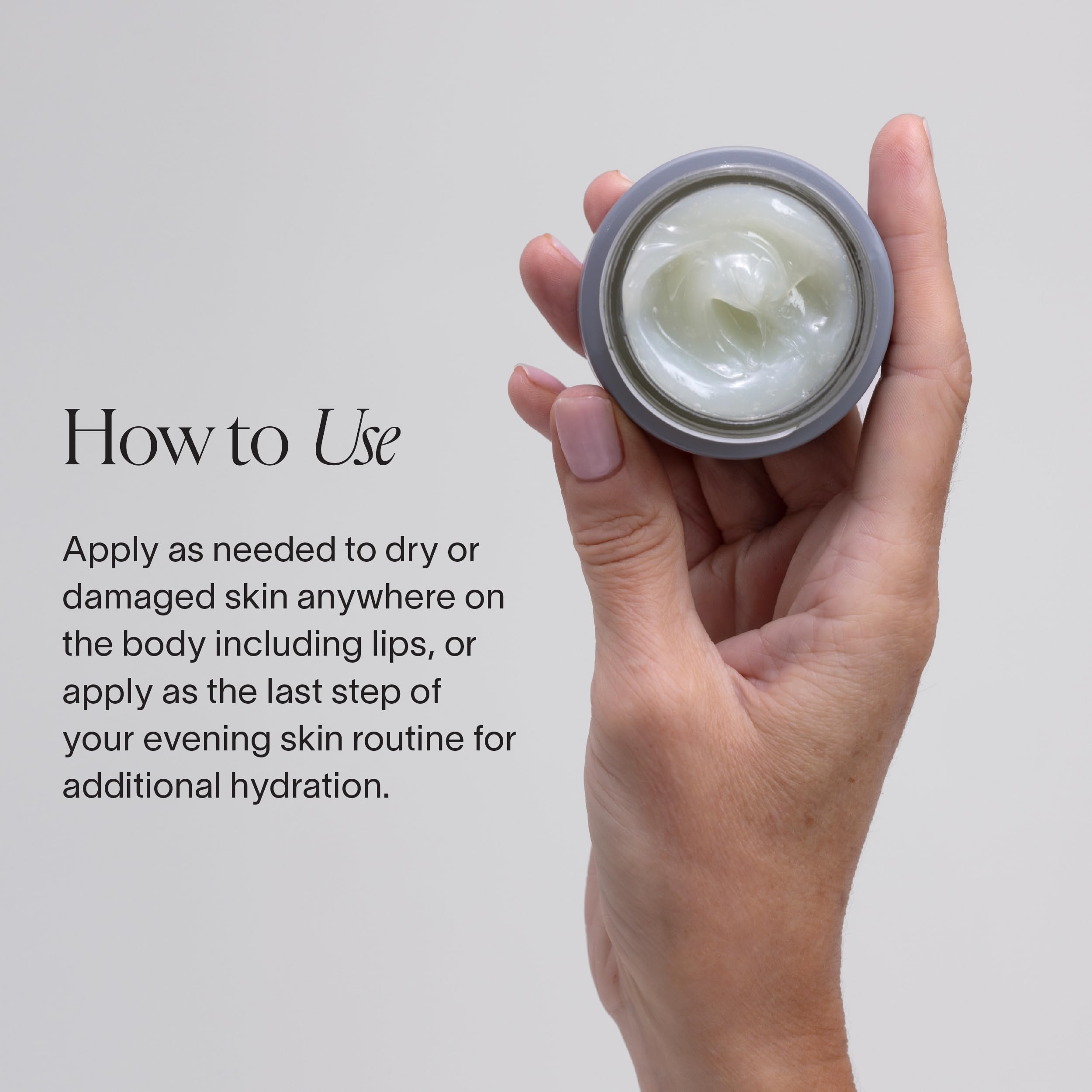 Doctor Rogers Restore Healing Balm label detail notes hypoallergenic vegan formula.