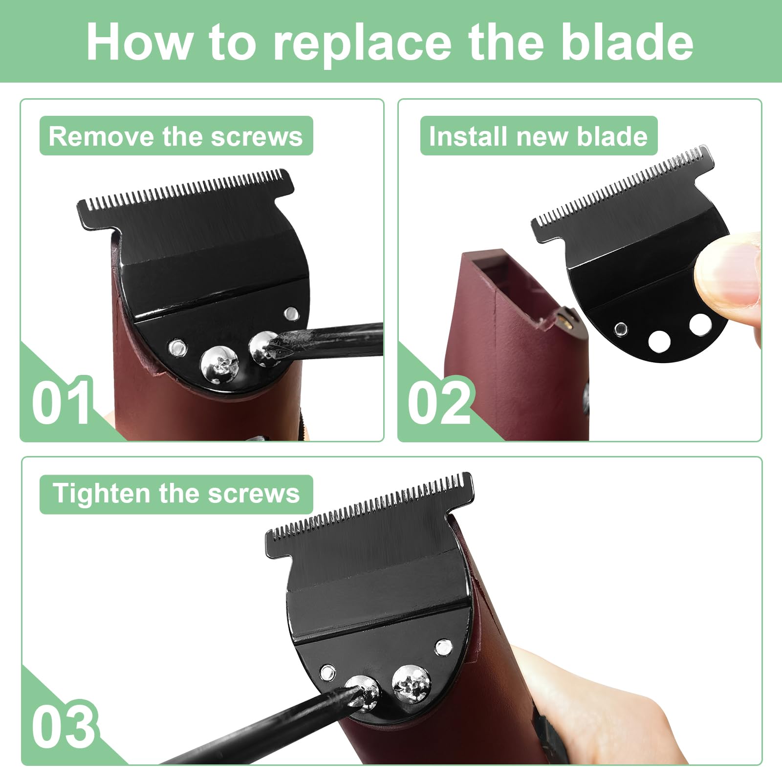 DODAER T-blade close-up showing sharp steel edge for precise trimming