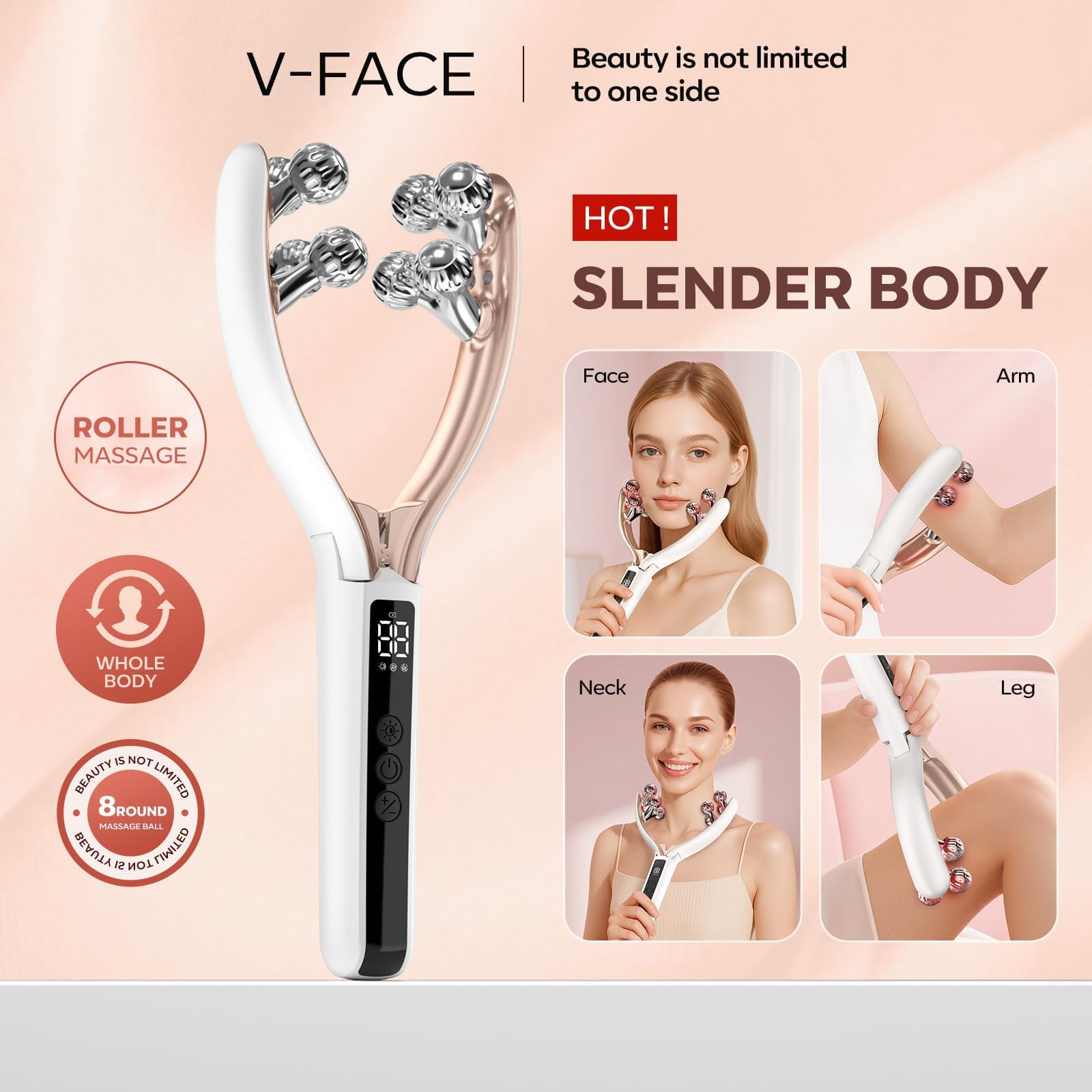 Doge&Vollar facial massager contour-fitting head glides along jawline for precise care
