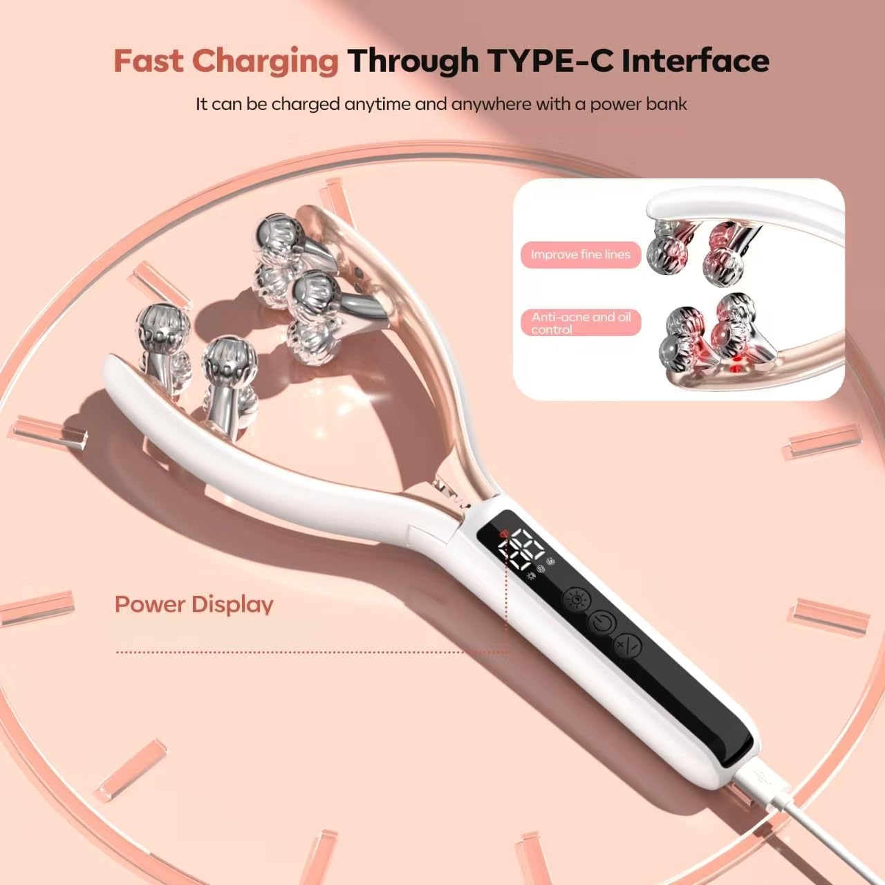 Doge&Vollar facial massager portable for home or travel sessions