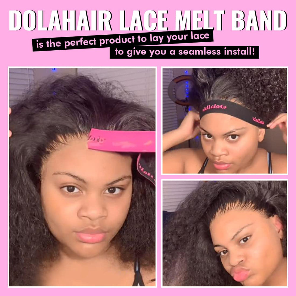 Dolahair lace melting band image demonstrates final seamless bond after glue setting