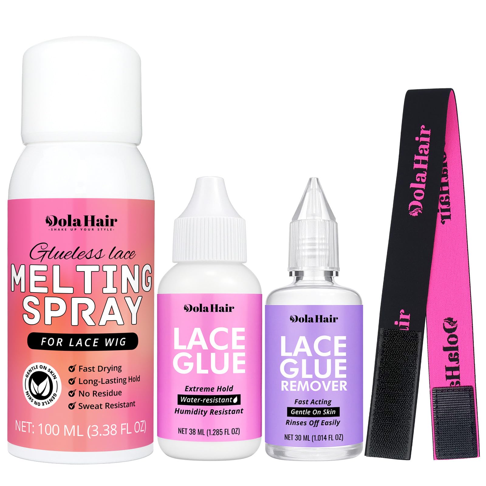 Dolahair lace melting spray application demonstrates seamless lace melt for natural blend