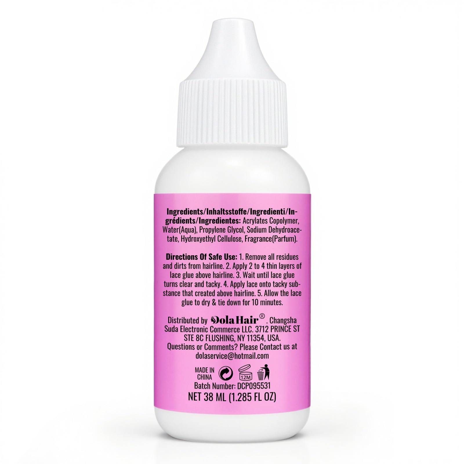 Dolahair water-based adhesive dries clear for a discreet wig installation