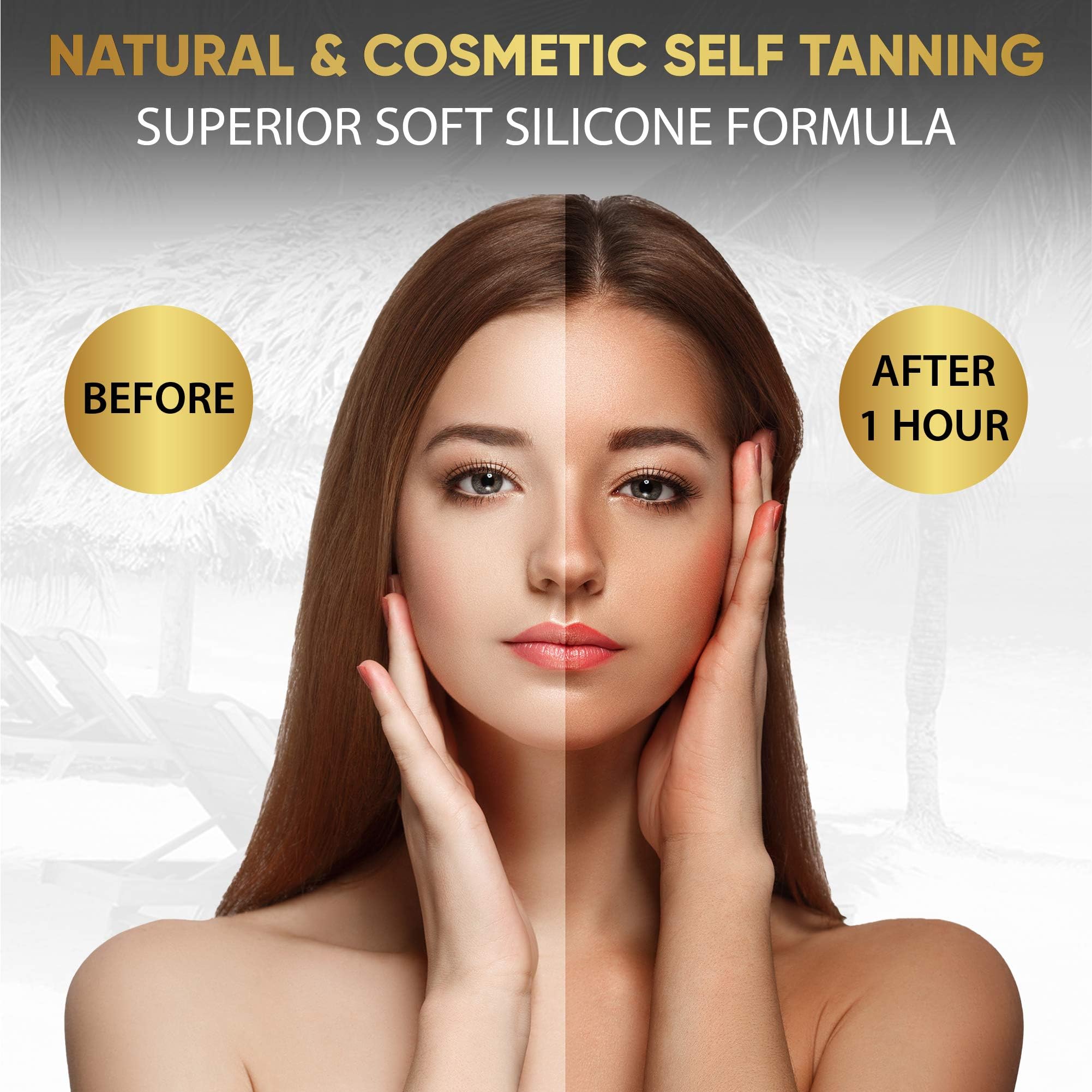 Dolce Black bronzer lotion demonstrates quick-dry texture that develops a bronze in about two hours.
