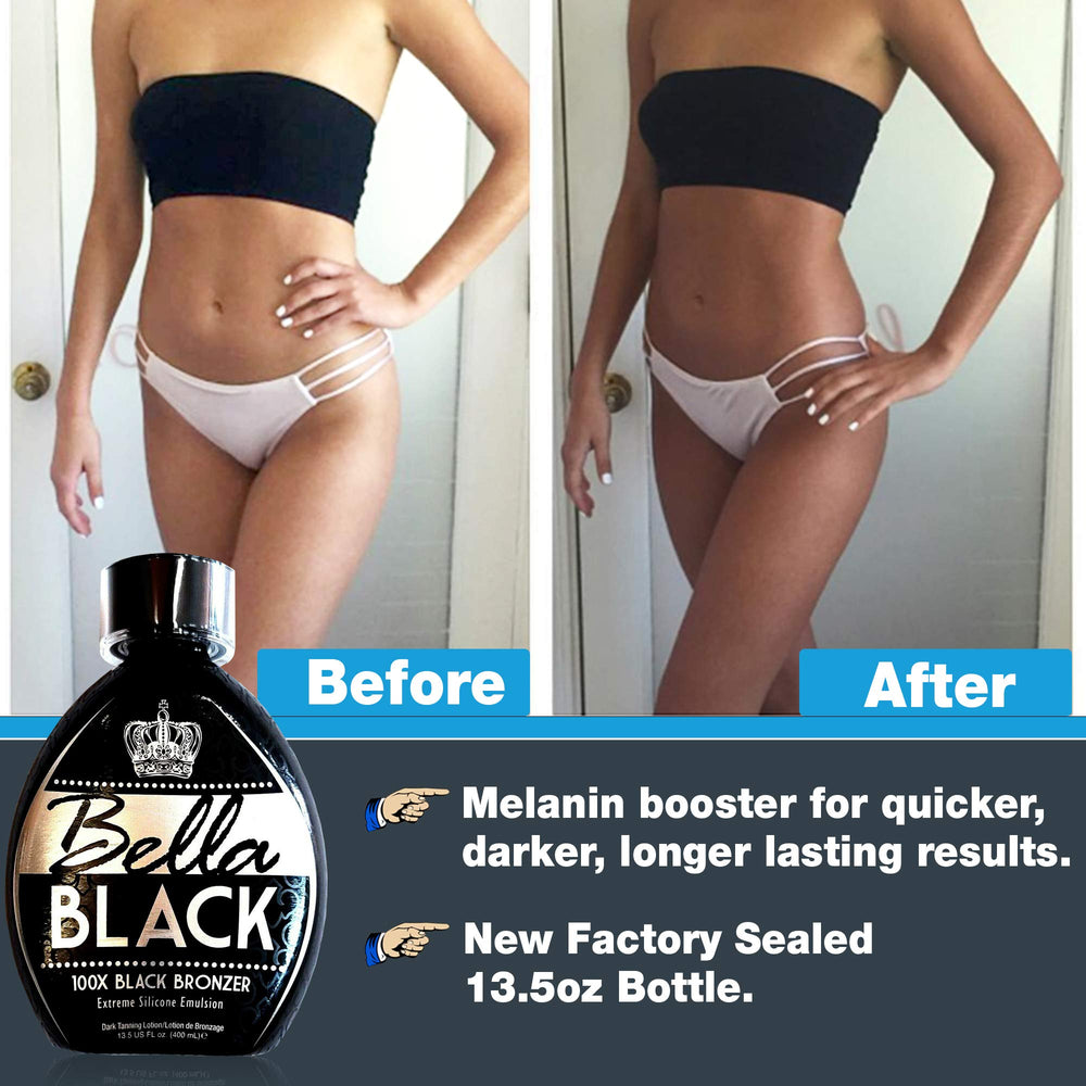 Bella Black 100X lotion texture ready for even application.