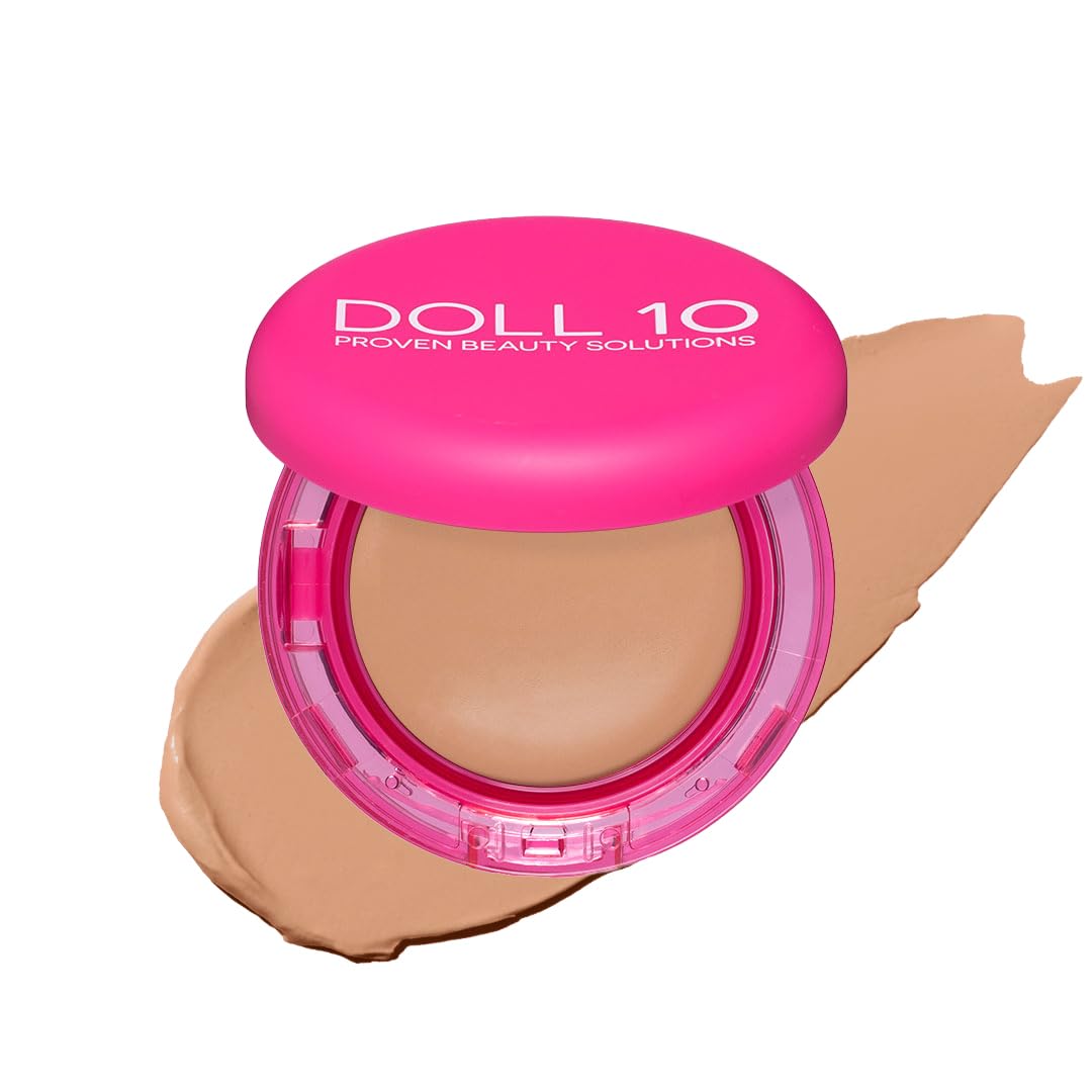 DOLL 10 NO. peptide bounce balm foundation pump demonstrates easy, even coverage for mature skin