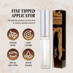 Dolly's Lash glue 5ml laminating agent label highlights durable adhesion.