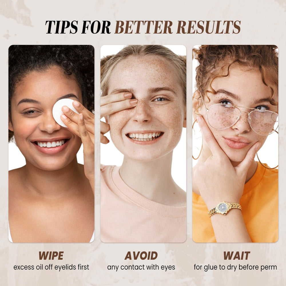 Dolly's Lash glue natural finish skin-safe look during application.