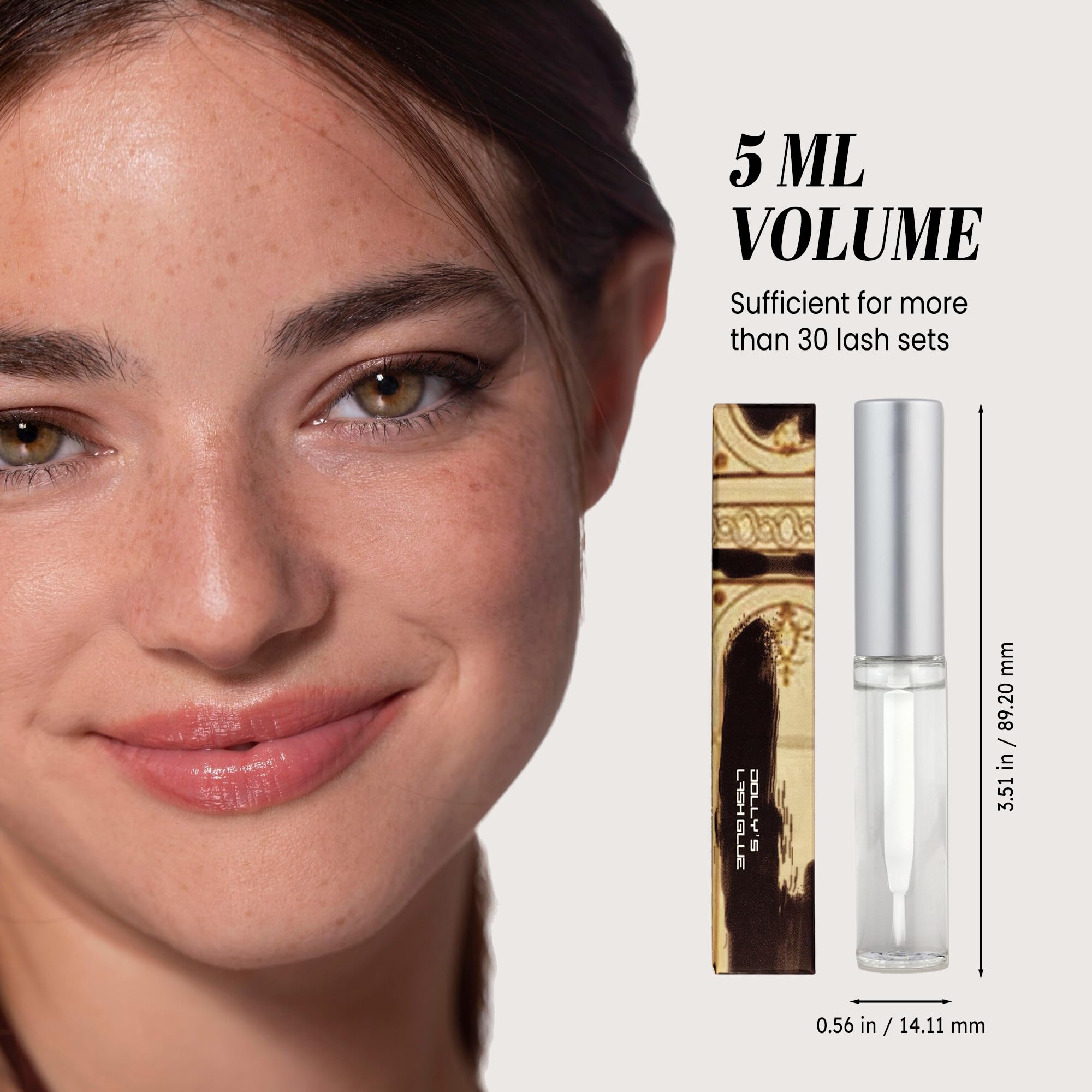 Dolly's Lash glue showcases silicone pad compatibility across brands.