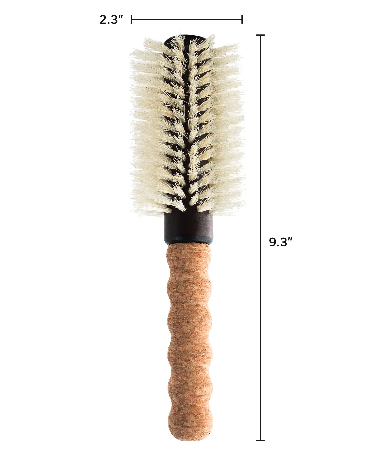 Dom Dom anti-static round brush detangles and smooths hair for frizz-free volume.