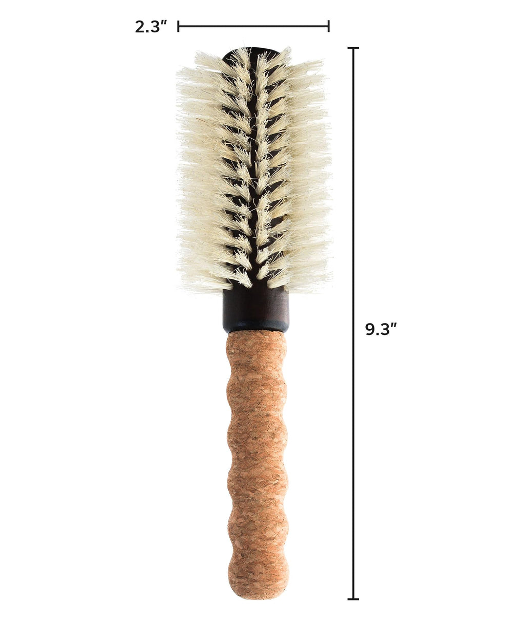 Dom Dom anti-static round brush detangles and smooths hair for frizz-free volume.