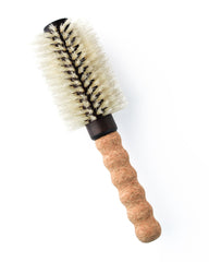 Dom Dom round blowout brush with cork handle for lightweight, comfortable styling.