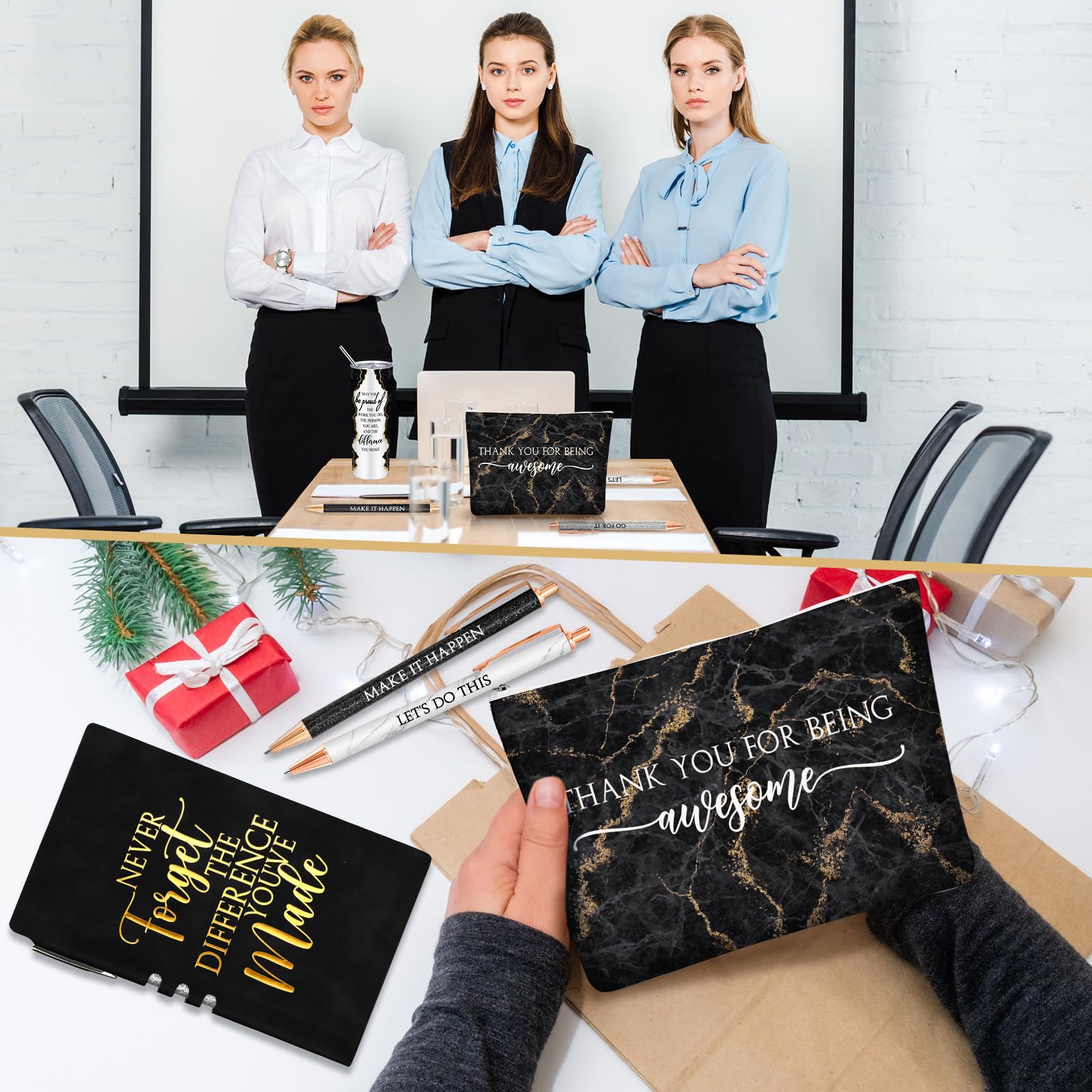 Domensi inspirational notepad with pens for quick notes on the go